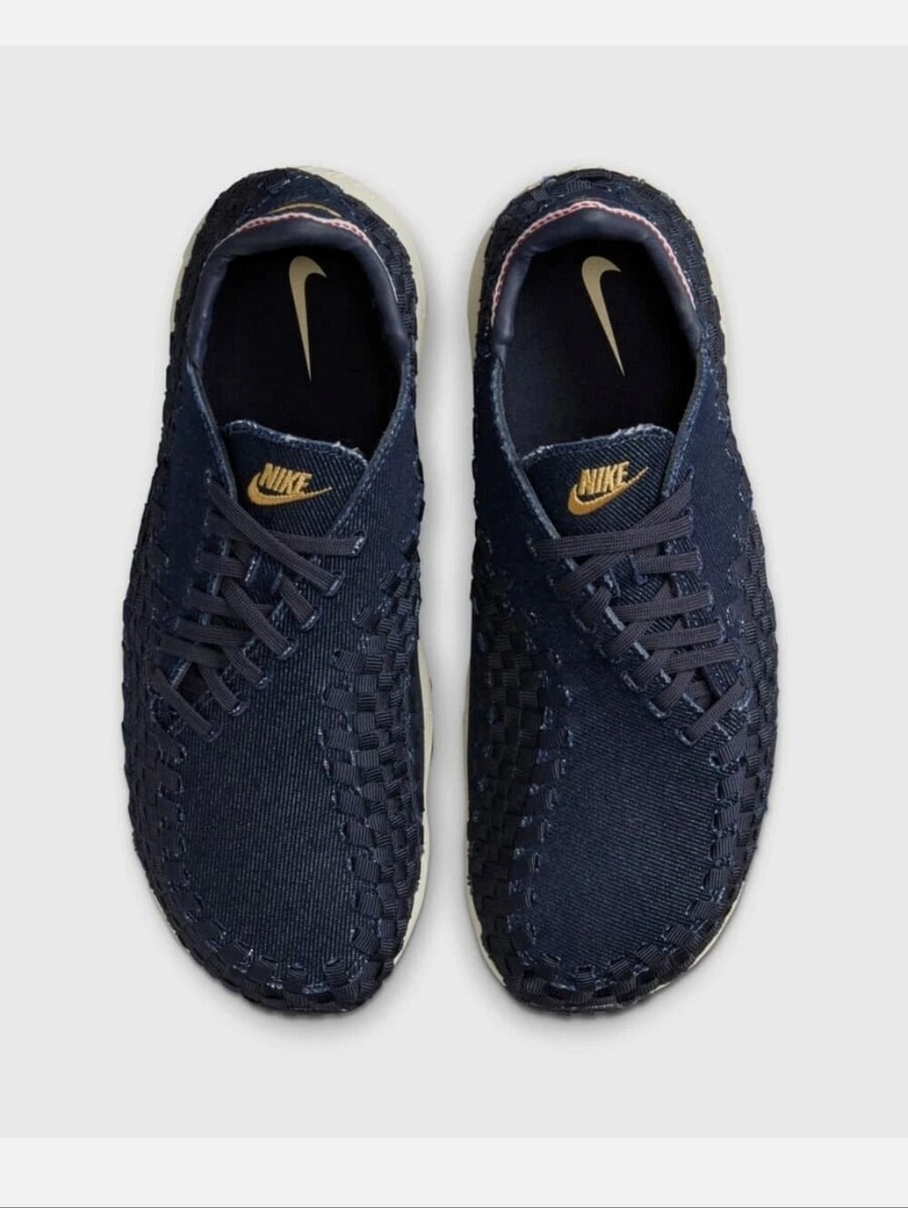 NWOB Nike Navy Denim/ Obsidian Air Footscape Woven Sneaker Size 8